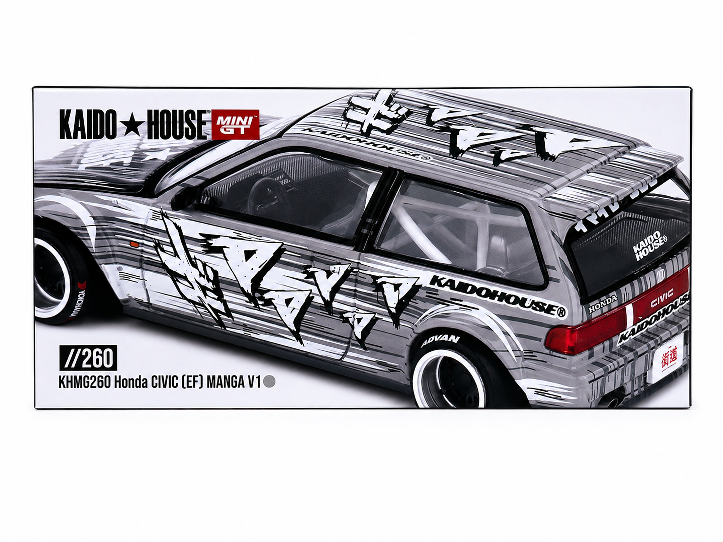 Kaido House x MINI GT Honda Civic EF Kaido Manga V1 1:64 Diecast KHMG260