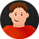 A person wearing a red hoodie with a black background.