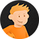 A young man with short blond hair wearing an orange hoodie, looking to the side.