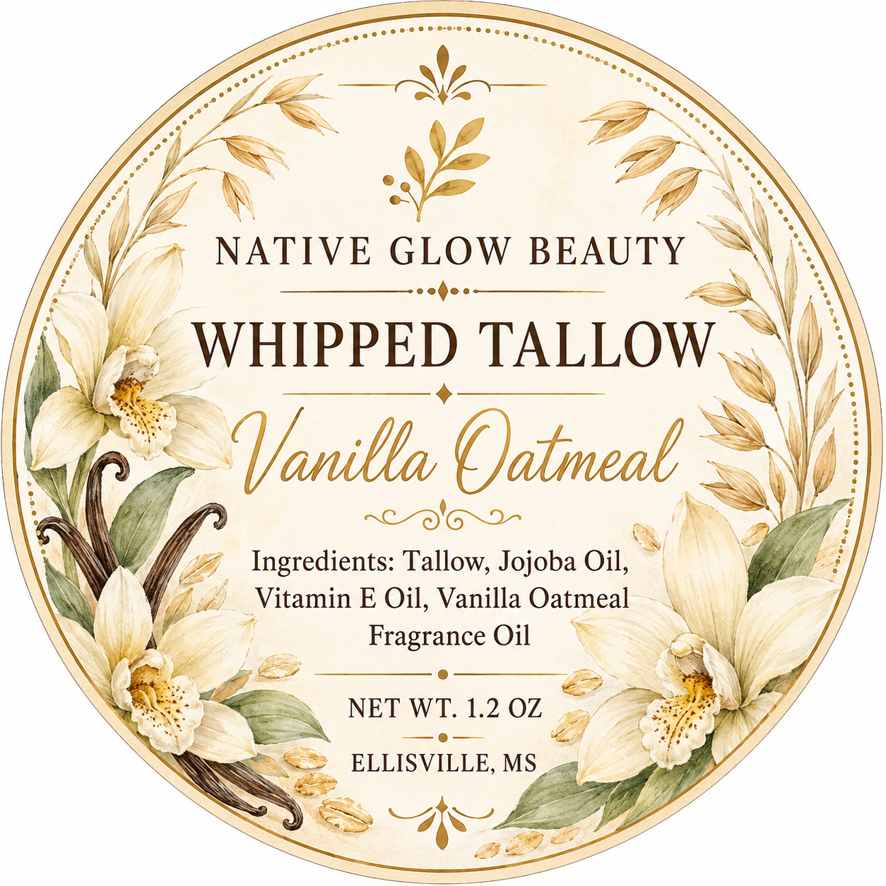 Whipped Tallow Vanilla Oatmeal