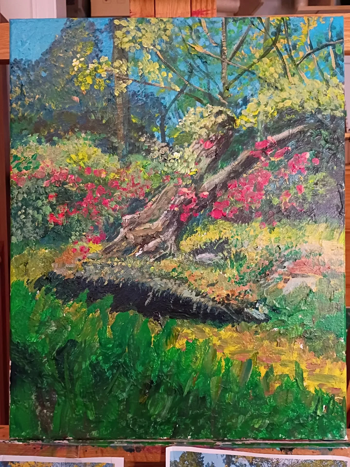 Work in progress update. Painting the Charleston Greenway in acrylics. Check out my YouTube page for video process.