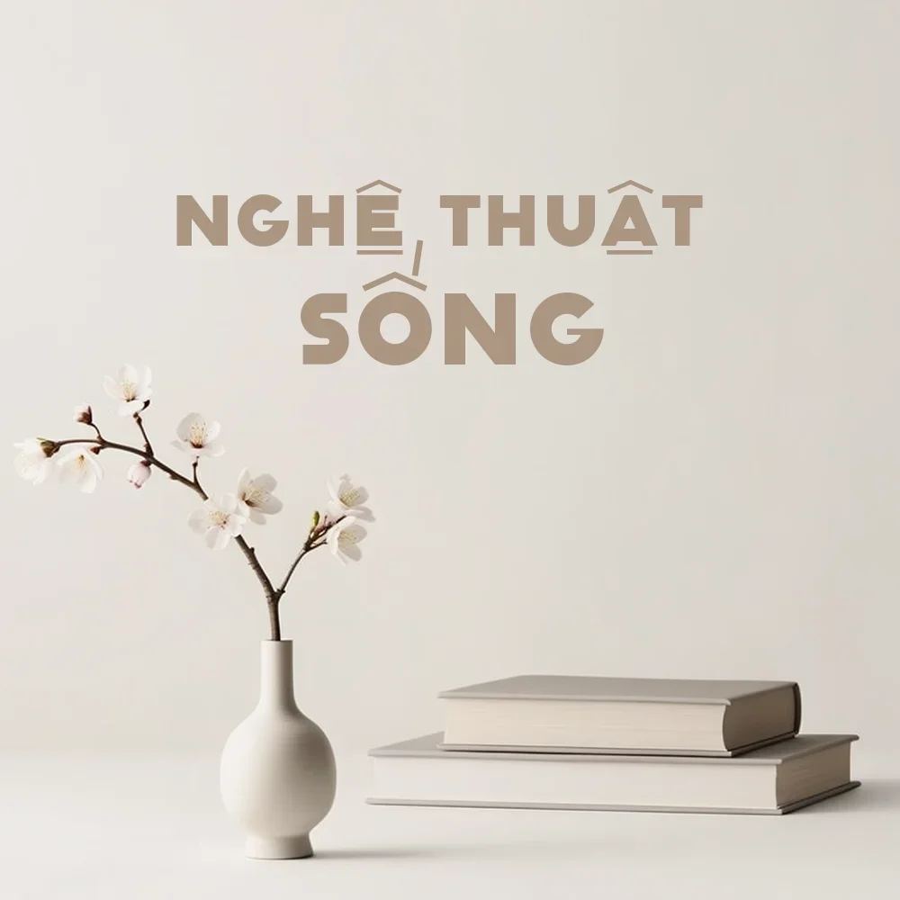 Banner tủ sách Nghệ thuật sống của tiệm sách Saigon, gồm sách minh triết, sách dạy làm người, sách về nghệ thuật sống đẹp