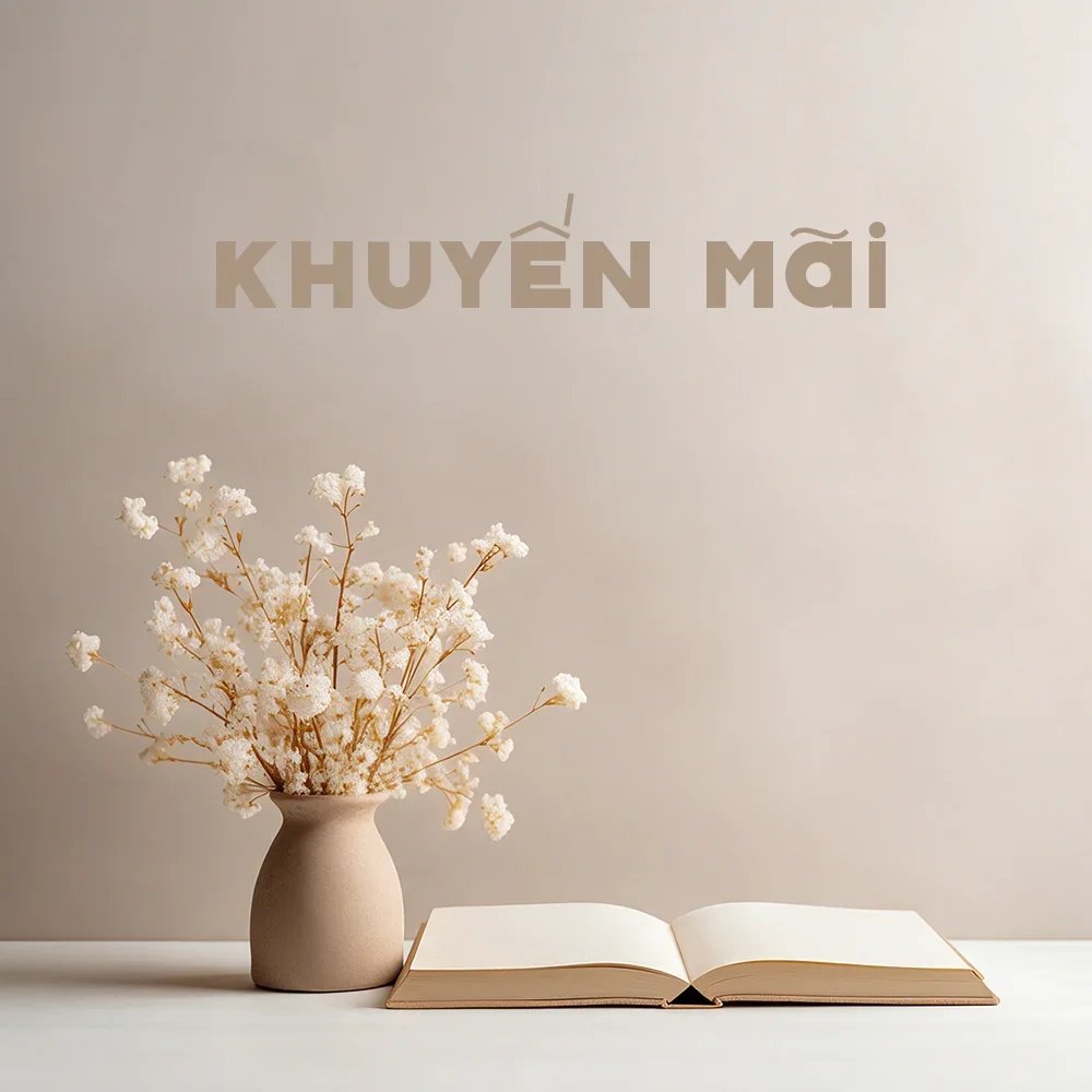 Banner Tủ sách Khuyến mãi của Tiệm sách Saigon bao gồm các tựa sách giảm giá 50%