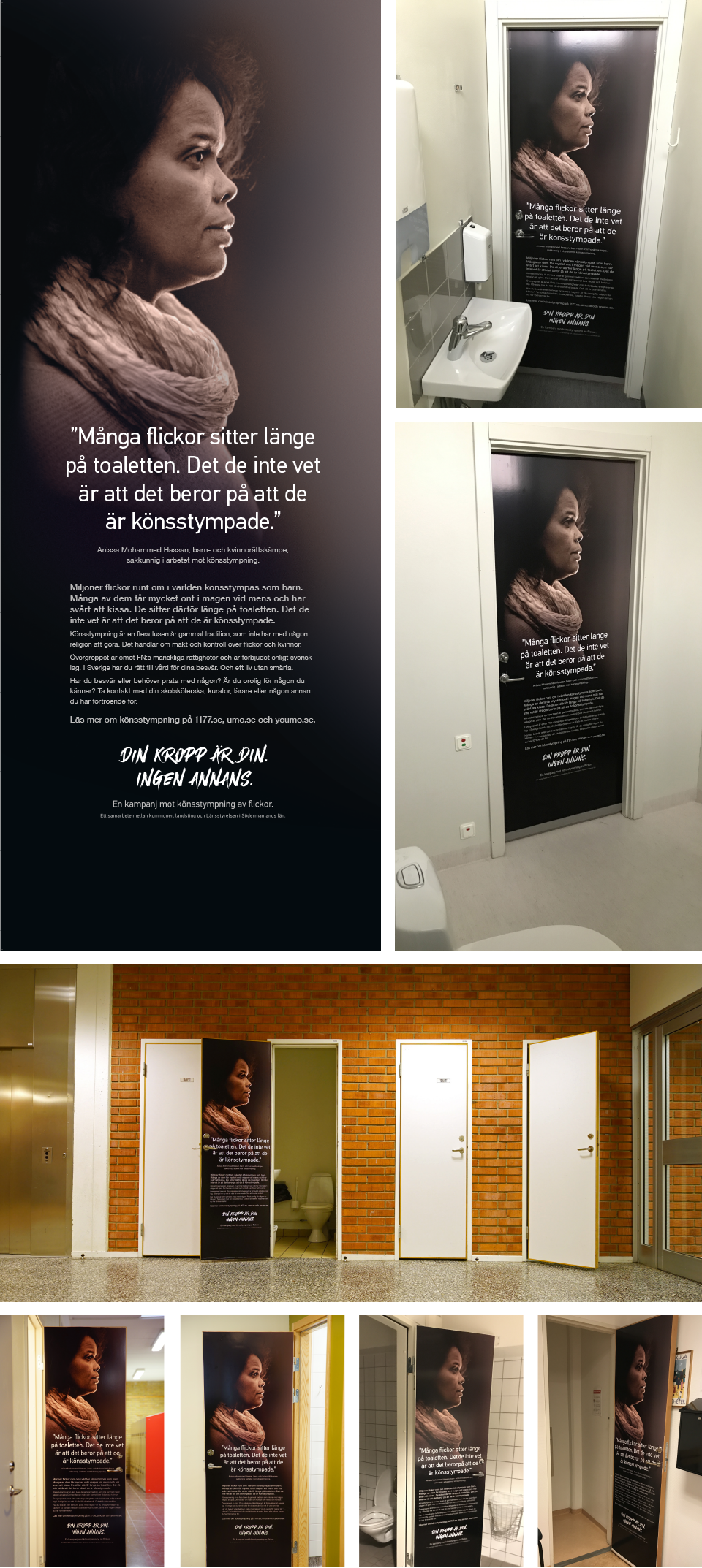  Dekaler på insidan av dörrar på skoltoaletter 