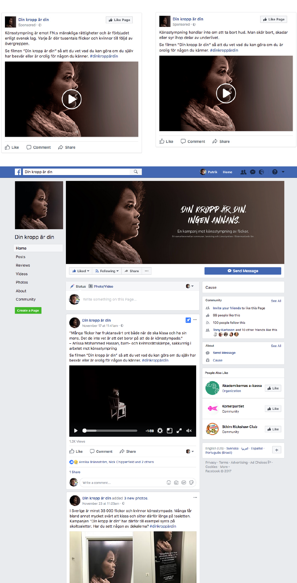  Annonsering, sida och inlägg på Facebook 
