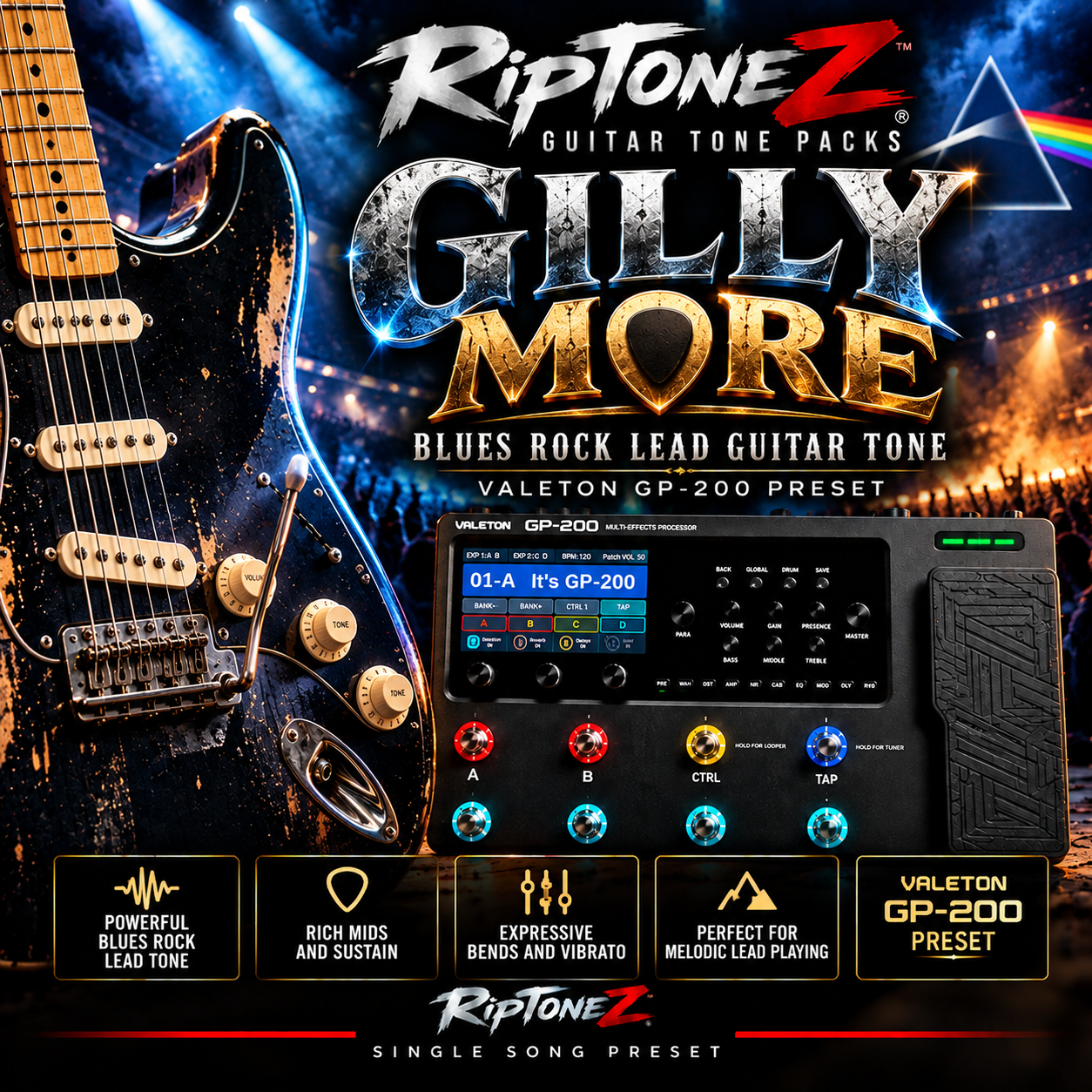 GILLY MORE – Blues Rock Lead Guitar Tone | Valeton GP-200