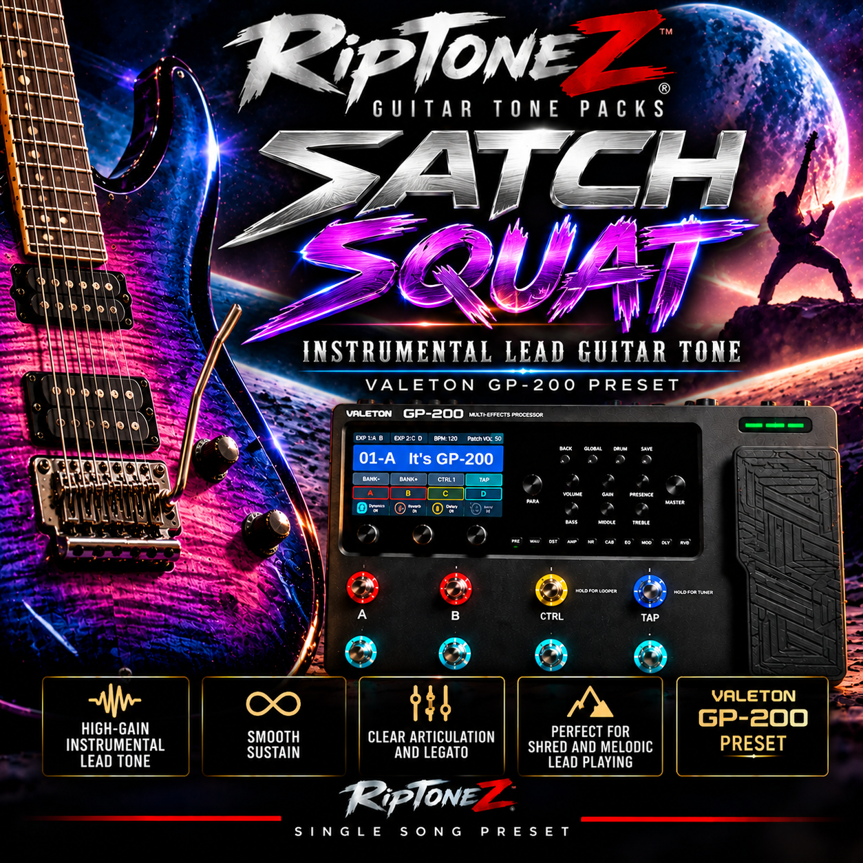 SATCH SQUAT – High-Gain Instrumental Lead Tone | Valeton GP-200
