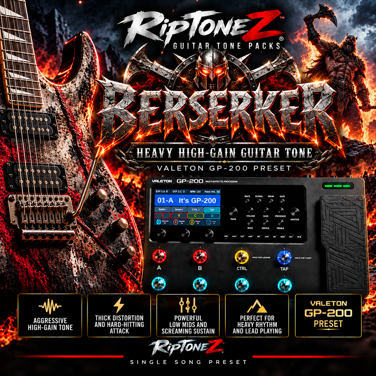 BERSERKER – Heavy High-Gain Guitar Tone | Valeton GP-200