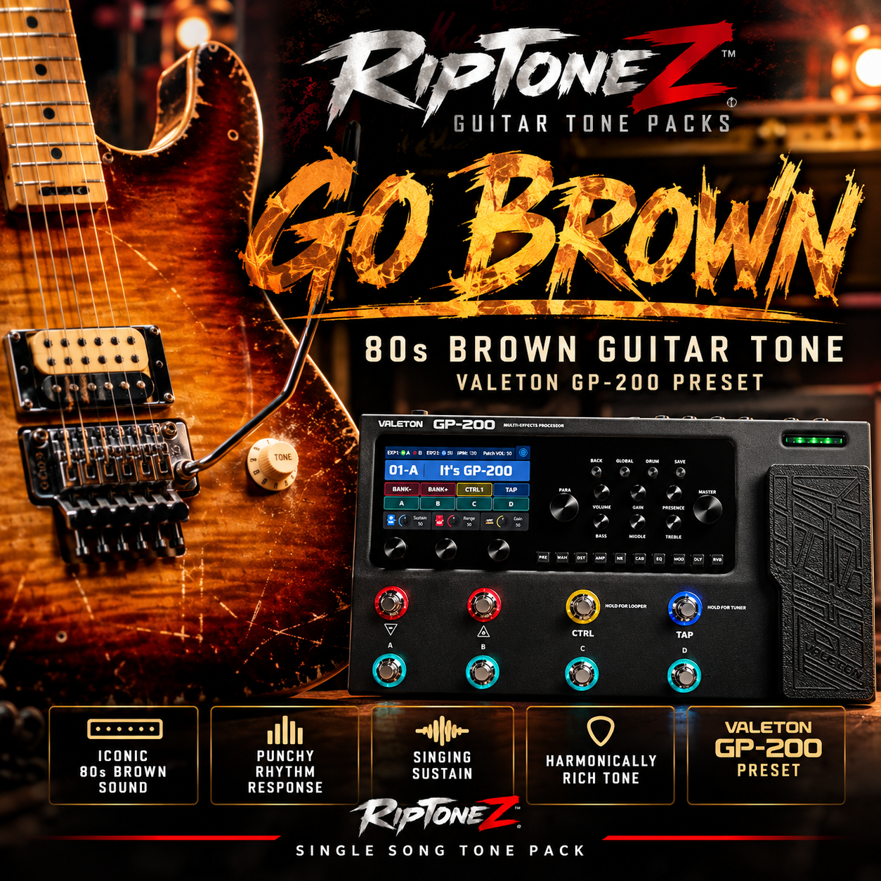 GO BROWN – 80s Brown Guitar Tone | Valeton GP-200