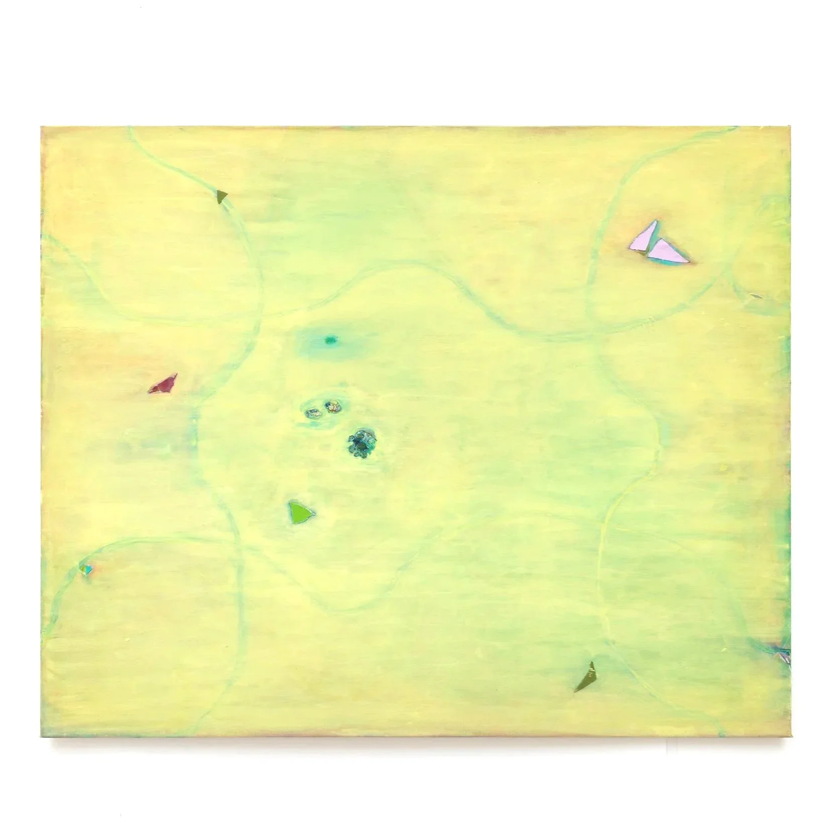 I dwell in Possibility,  2026,

Oil, pastel, ink and leather on canvas
135cm x 160cm 