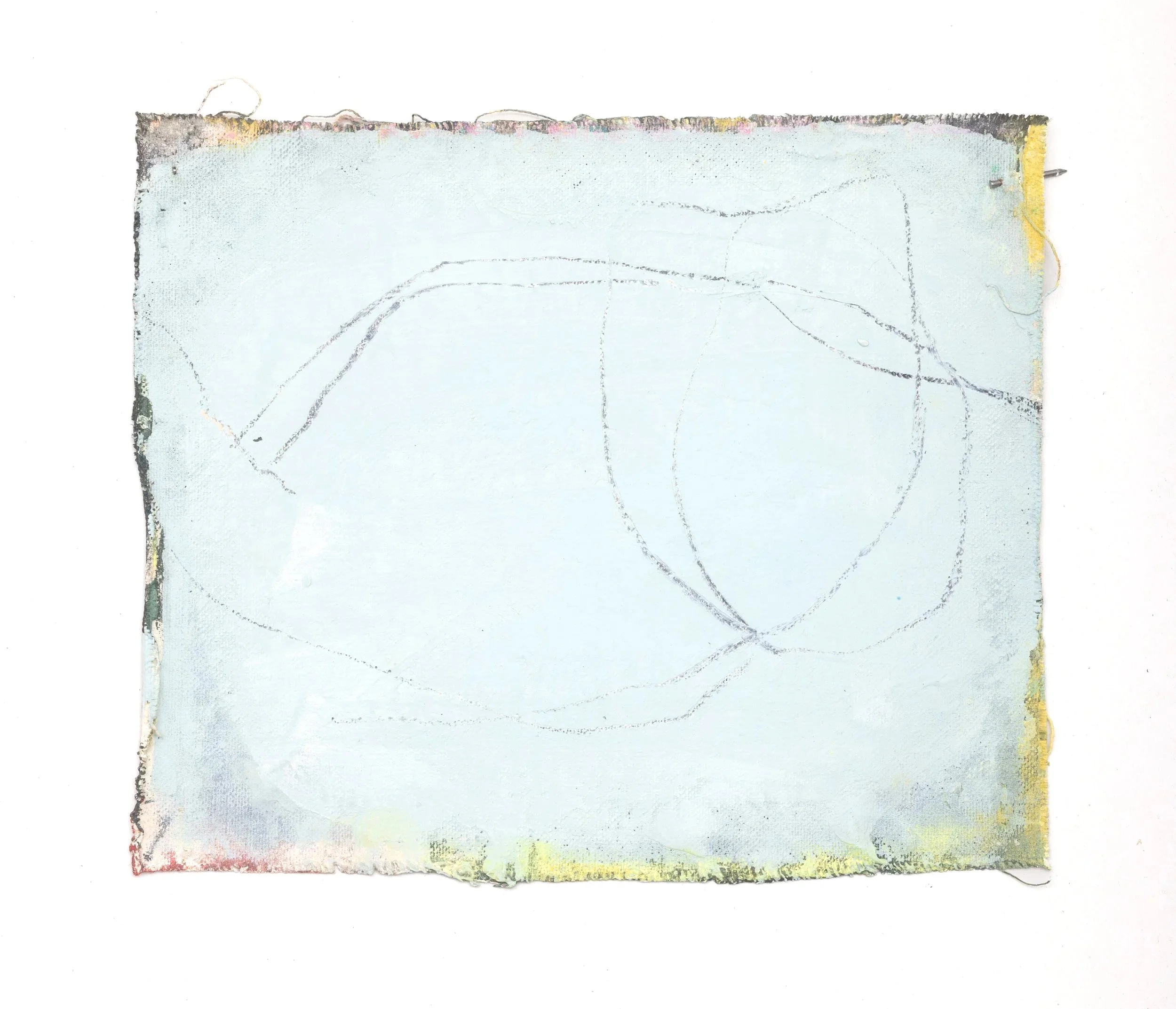 BLUE LANDSCAPE, 2026, Acrylic, oil, charcoal and pastel on canvas, 20cm x 24cm