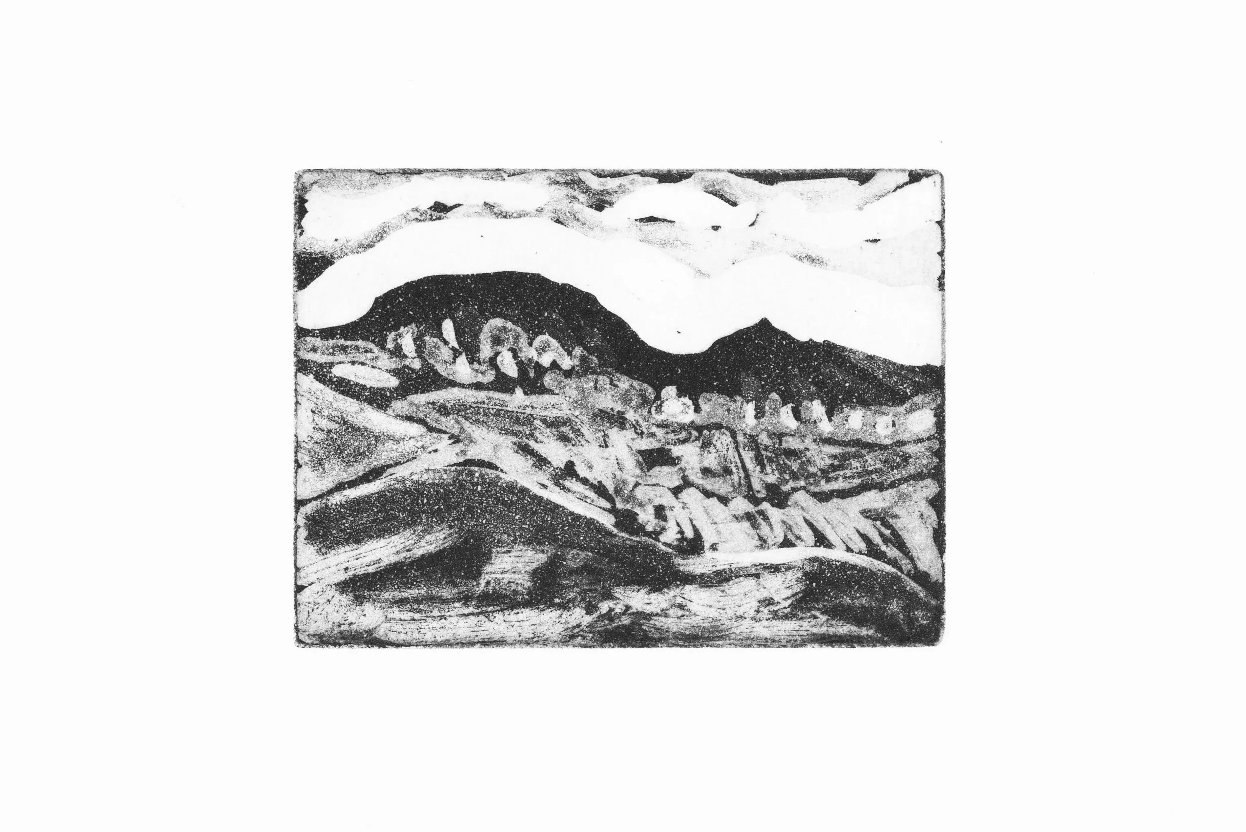 VIEWPOINT, 2026, Etching on paper, 8cm x 10cm
