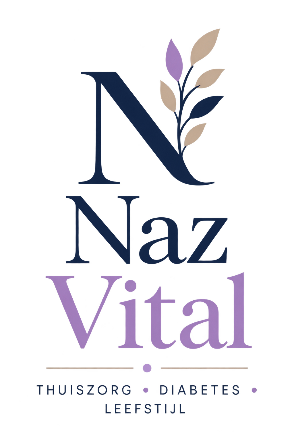 Logo with a stylized plant with leaves above the text 'Diabetes'. The text 'Vidal' is in purple below, and additional text in smaller font is underneath.
