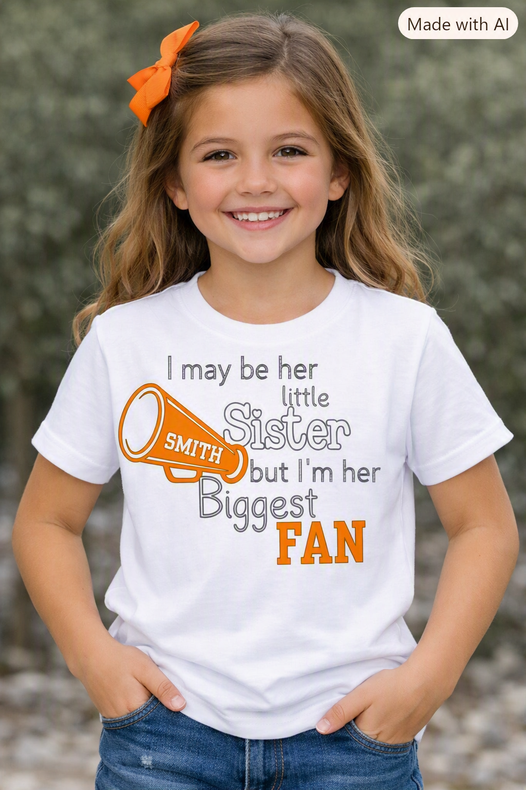 Little Sister Cheer Fan Tee