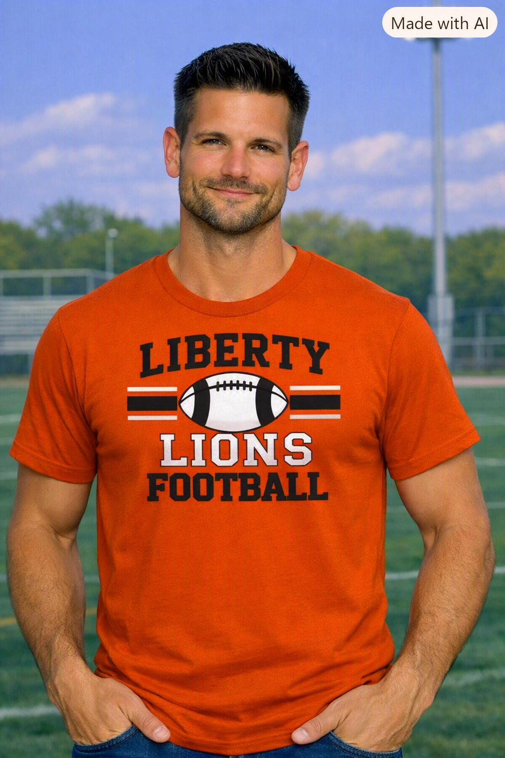 Liberty Lions Football Graphic Tee