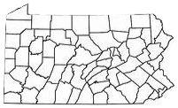 Outline map of the state of Tennessee with county boundaries