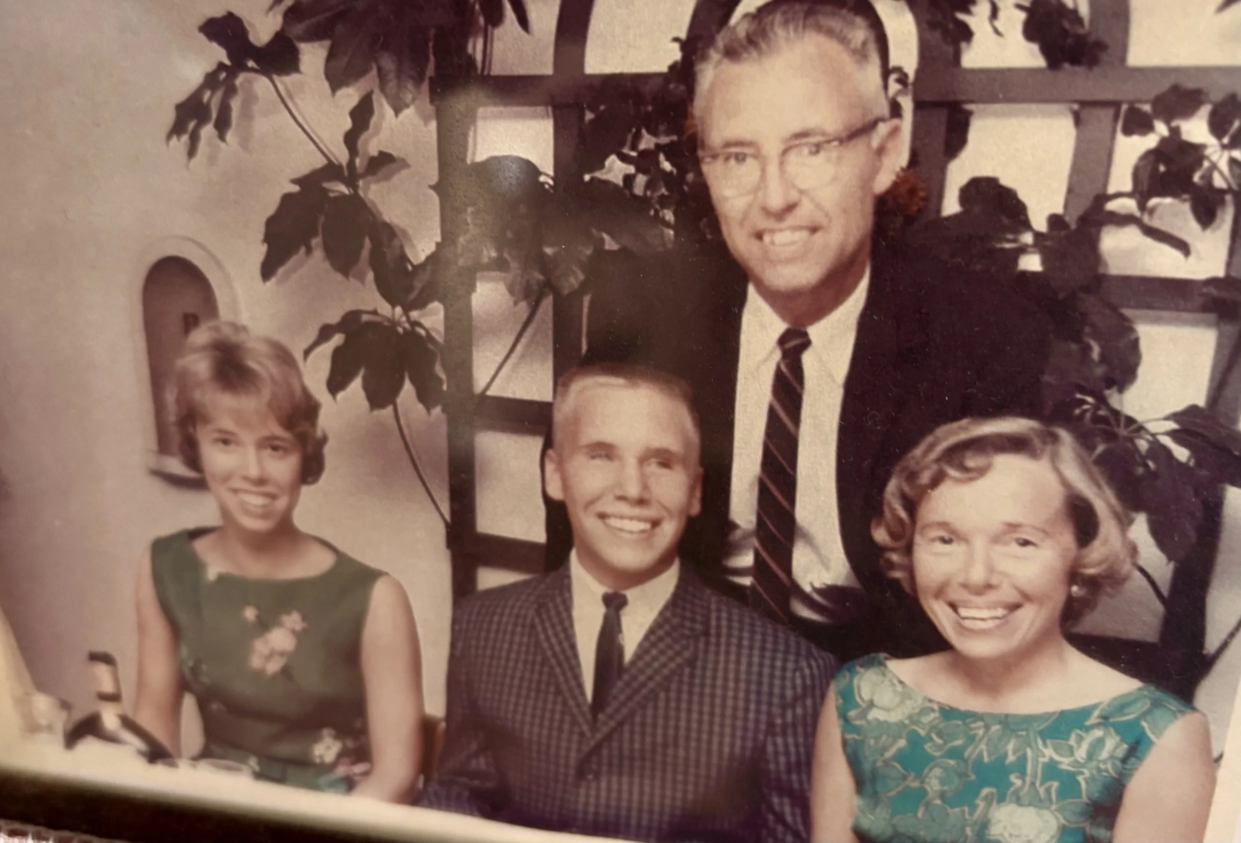 David Hartman with his family - father, Fred Hartman, and mother, Idamae Hartman, and his sister, Barbara they called Bobbie, when Dave was in high school