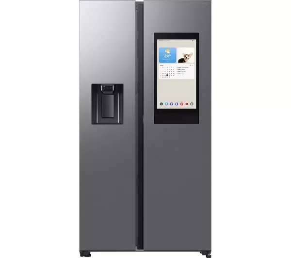 SAMSUNG Bespoke AI Family Hub RS90F66BETEU American-Style Smart Fridge Freezer – Silver