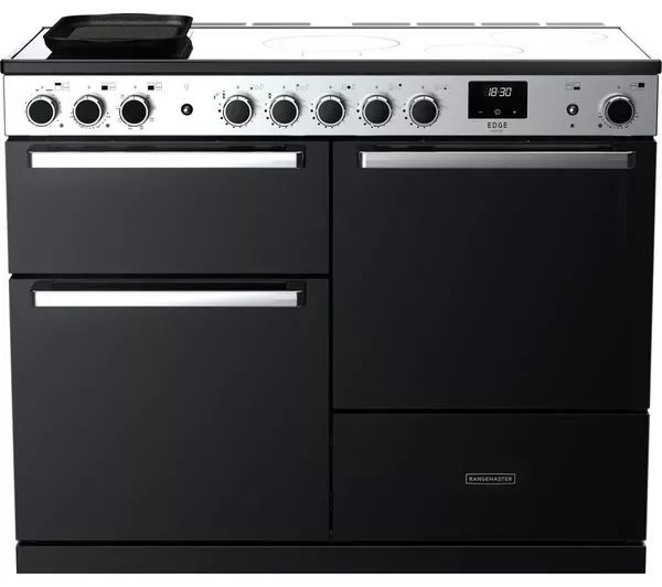RANGEMASTER Edge Deluxe EDDL100EIGBLK/CM1 100 cm Electric Induction Range Cooker - Black & Chrome