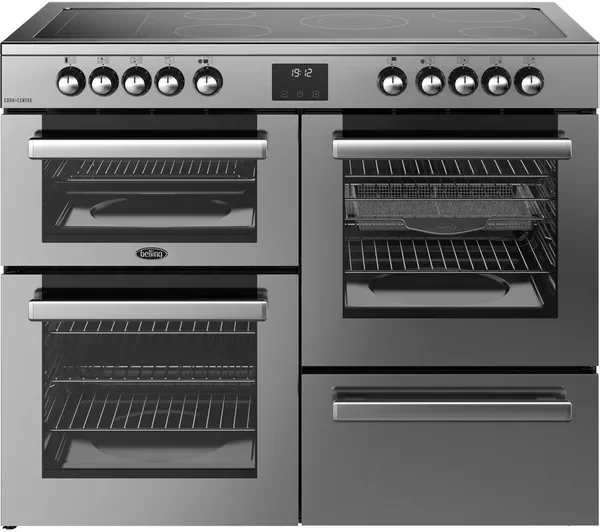 BELLING Cookcentre 110E Electric Ceramic Range Cooker - Stainless Steel & Chrome
