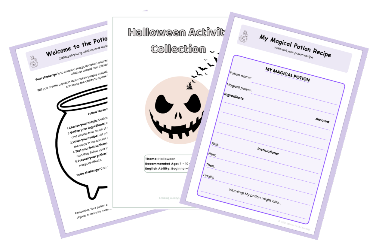 Witch's Potion Lab | Halloween Recipe Writing Activity