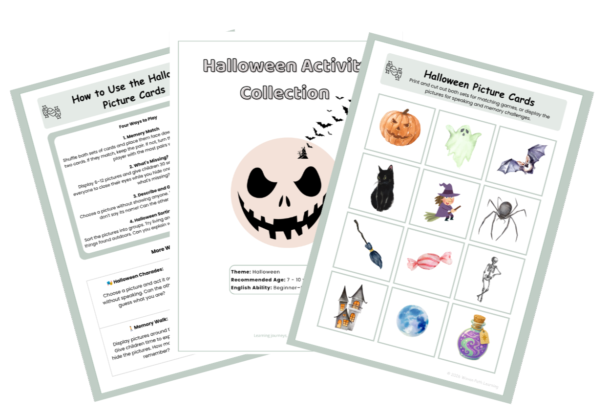 Halloween Memory Games | Printable Picture Cards & Activities