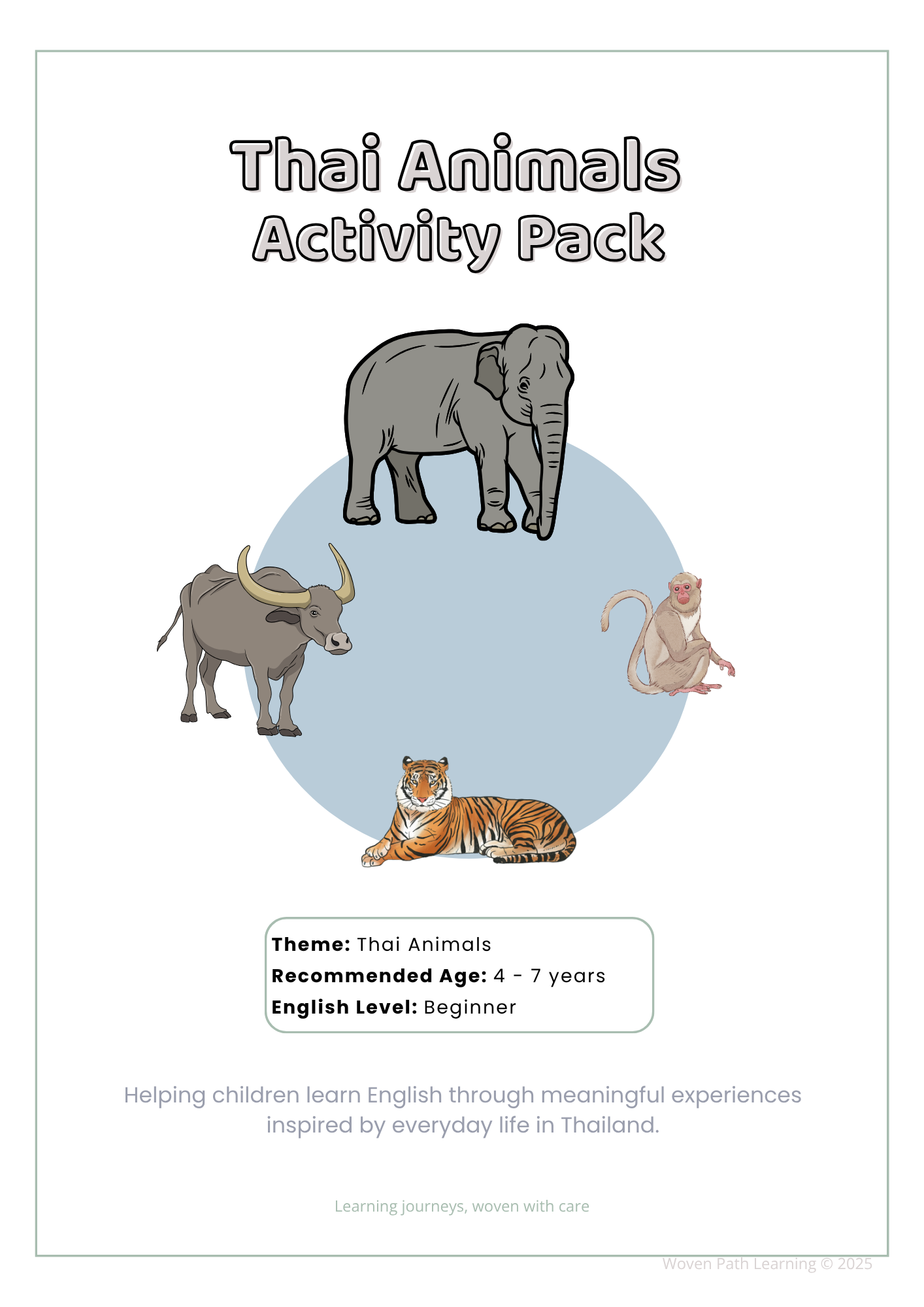 Thai Animals Activity Pack