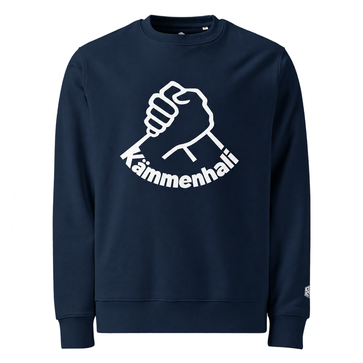 Laivastonsininen Kämmenhali-collegepaita läpinäkyvällä taustalla.png