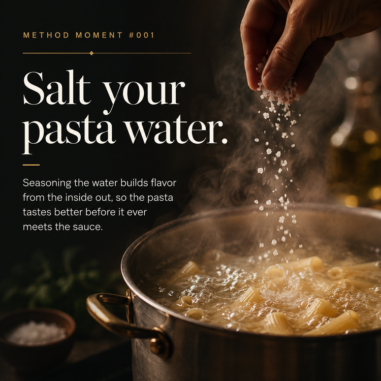 Method Moment 001: Salt your pasta water