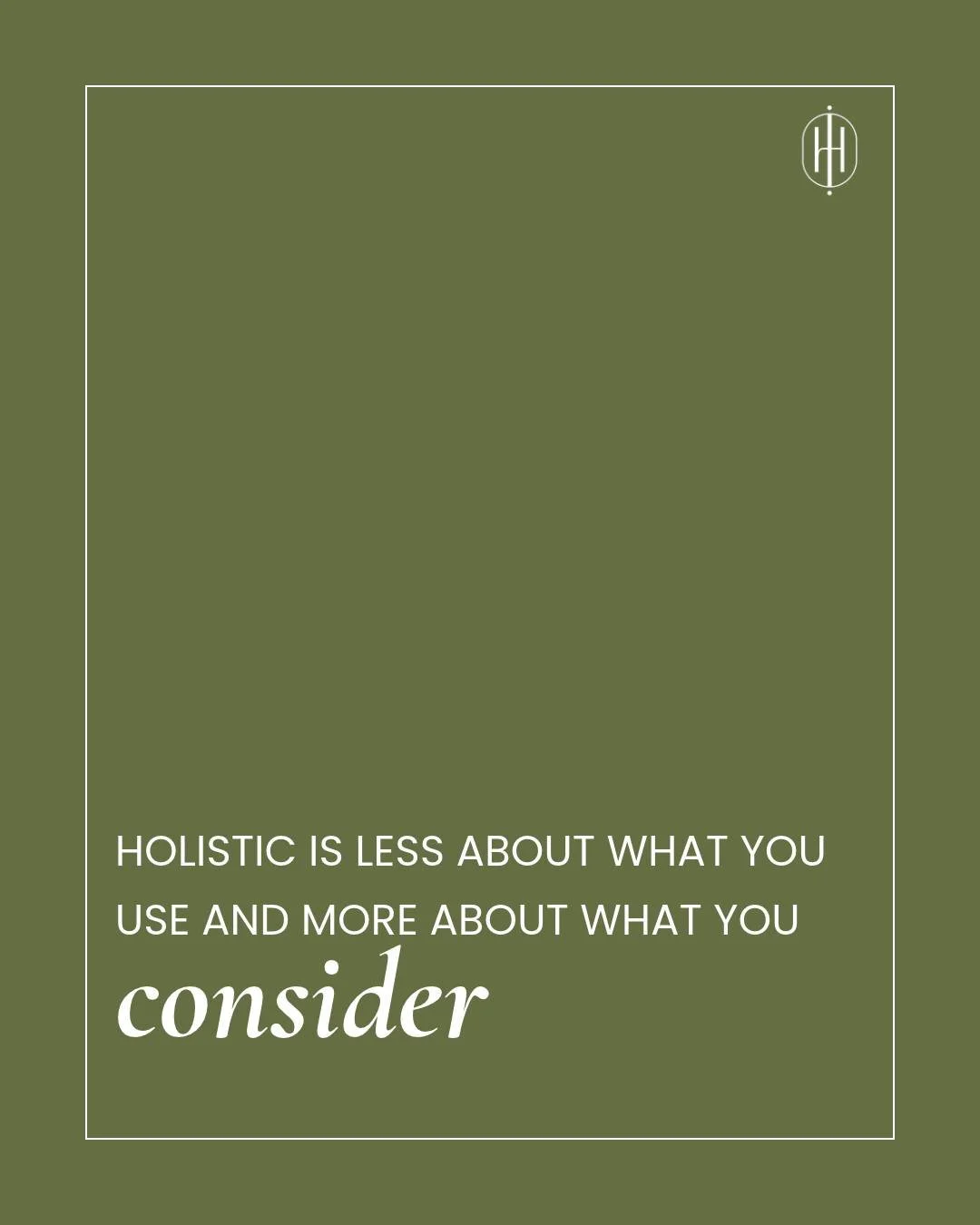 Somewhere along the way, &ldquo;holistic&rdquo; started becoming defined by the things we could see.

Natural products.
Essential oils.
Gua sha.
Sound bowls.
Crystals.
Traditional modalities.

And those things can absolutely have a place in holistic 