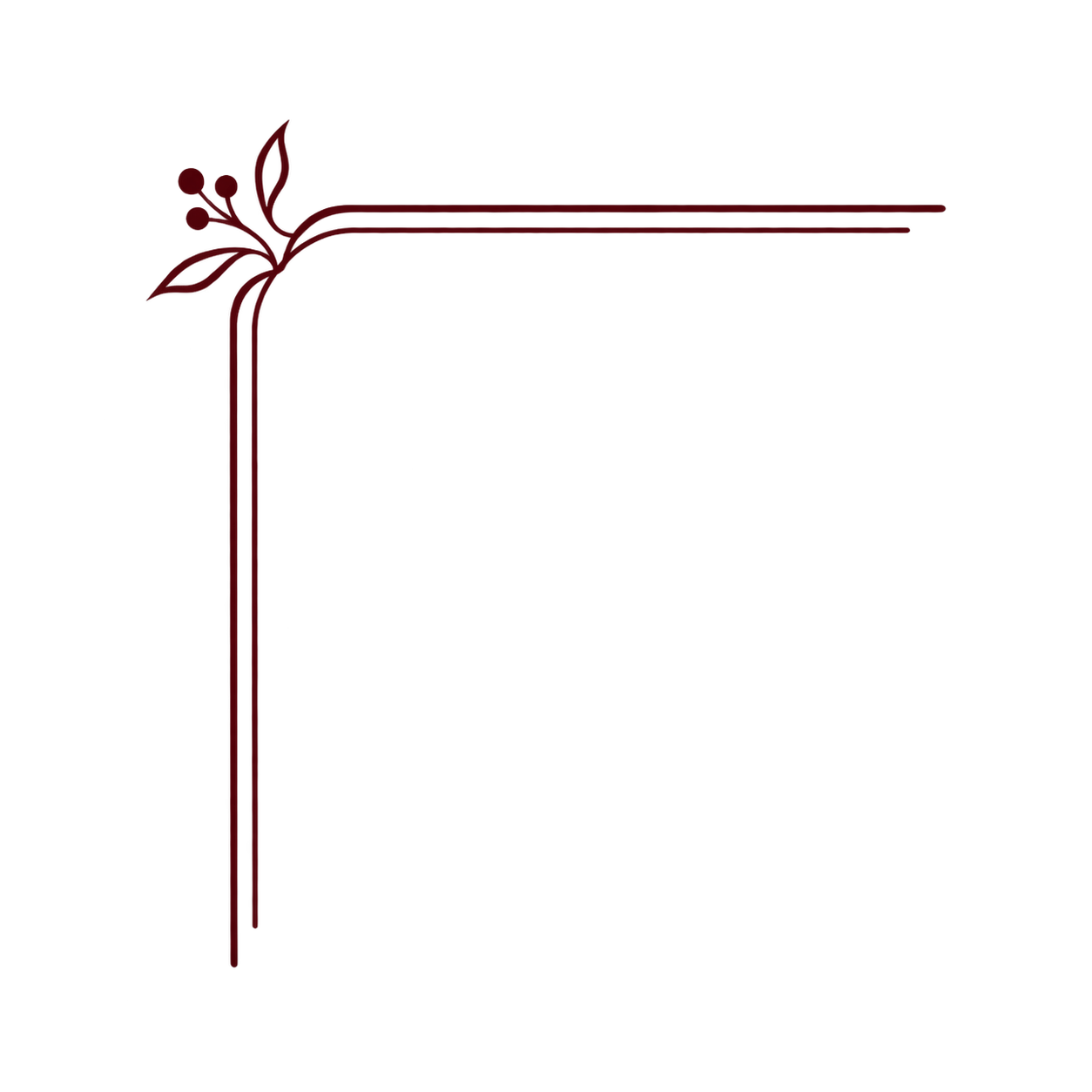 Decorative black and red floral corner border