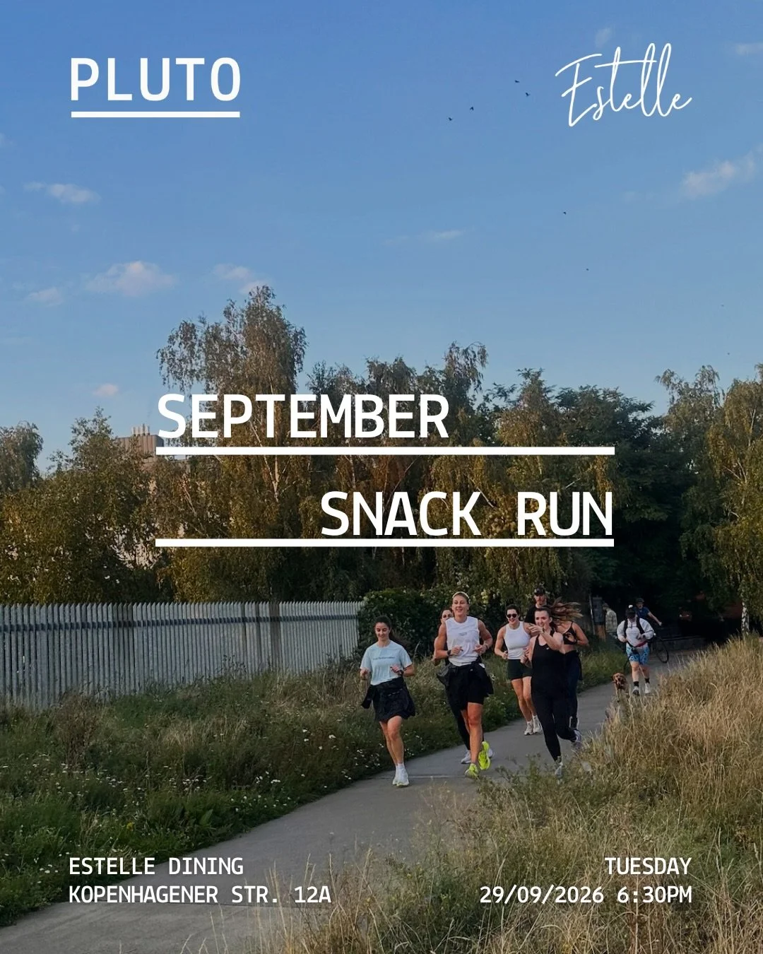 See you later! 🏃&zwj;♀️✨

Grab one of the last spots for today&rsquo;s Snack Run 🌞

Join us for a breezy 5k run before we round it off with some tasty bites and bubbles from our friends at @estelle_dining . 

Whether you&rsquo;re an experienced run