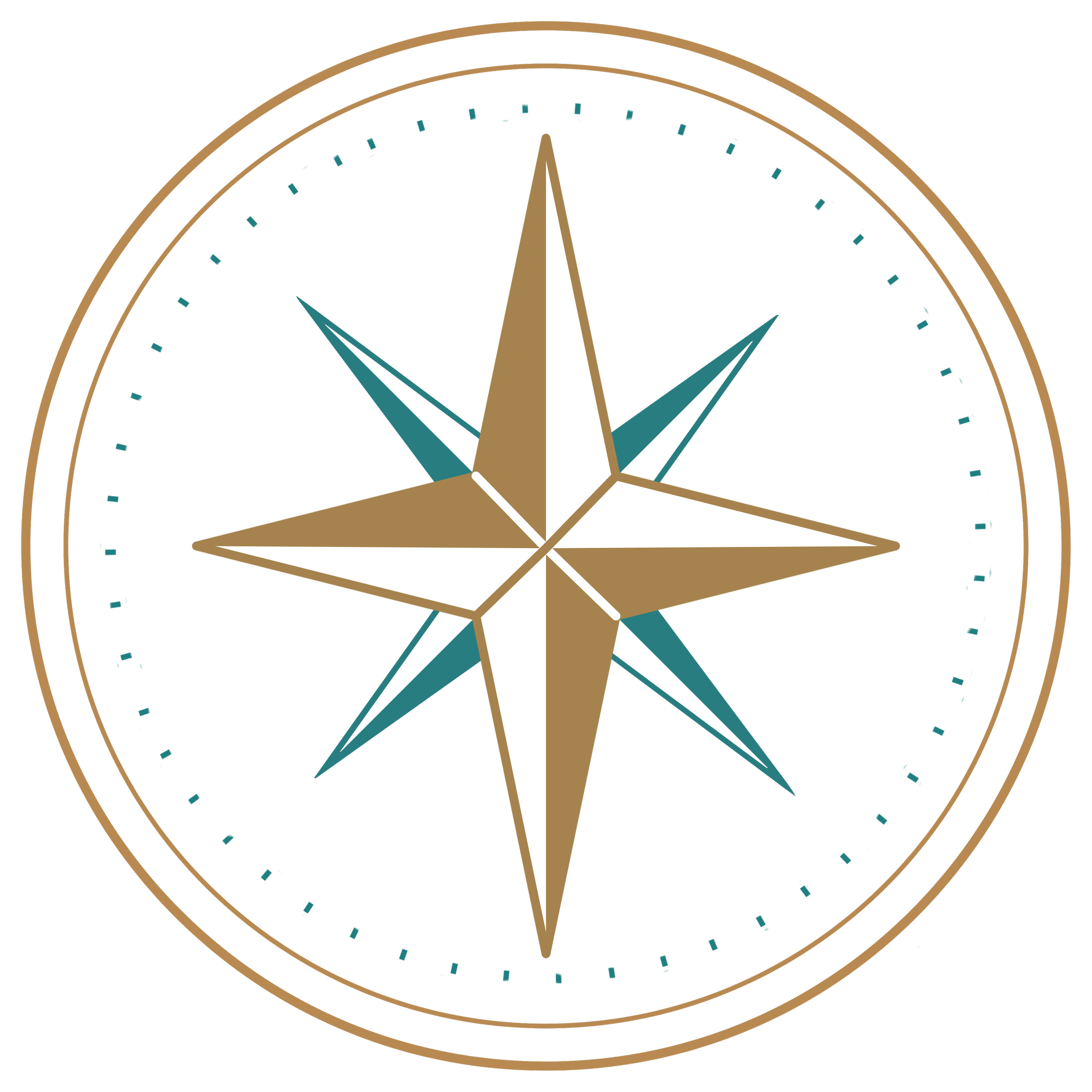 Digital rendering of a gold and blue stylized eagle emblem on a black background, featuring concentric circles and geometric shapes.