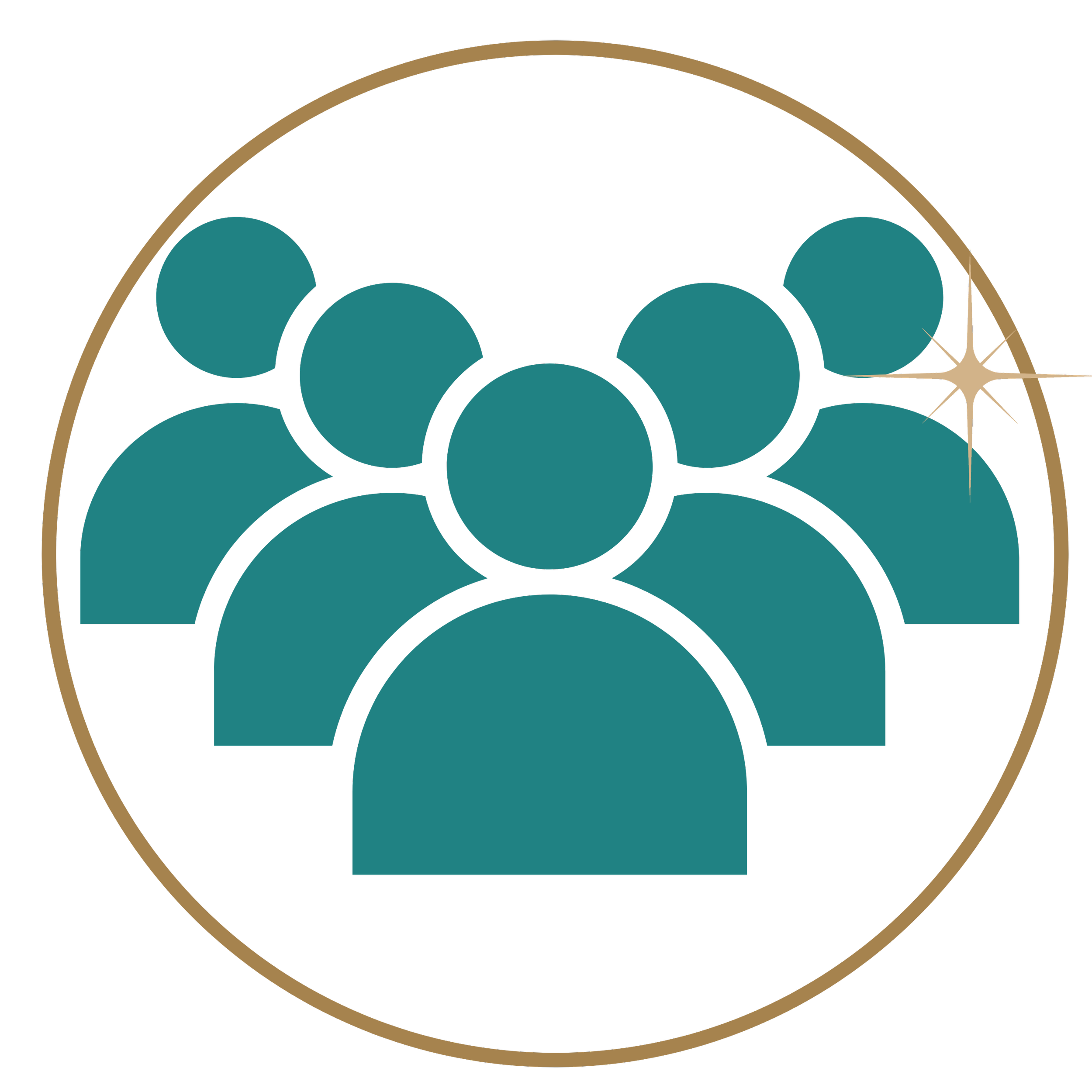 Illustration of a stylized blue gemstone with a black outline, surrounded by a gold ring and a star-like sparkle on the right side.