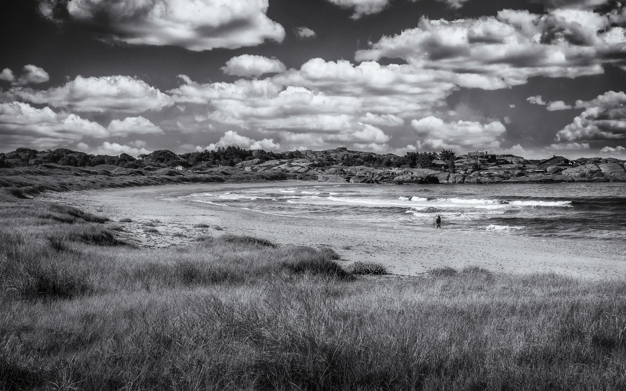Alone at the beach-BW.jpg