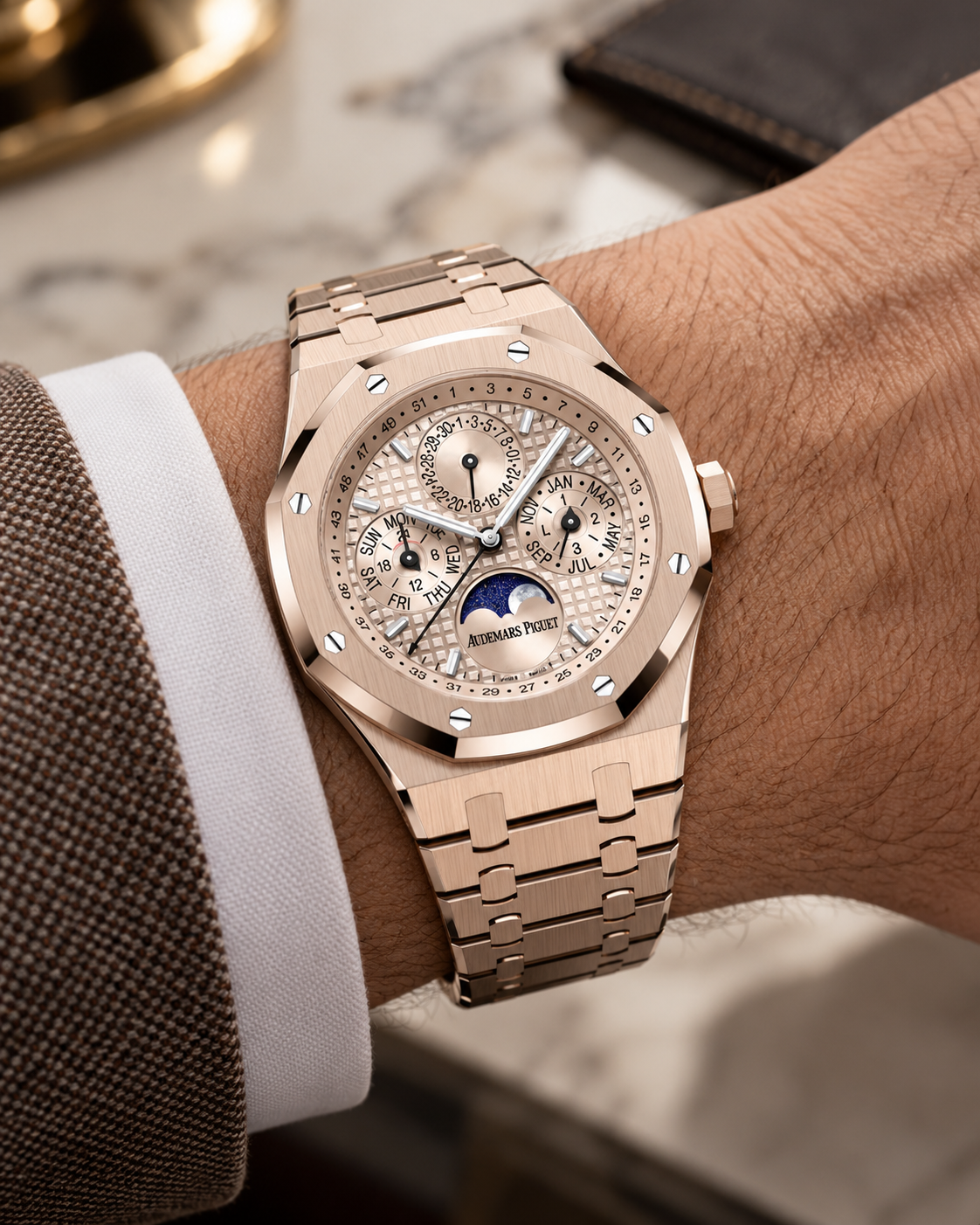 Rose Gold Perpetual Calendar Wristshot.png