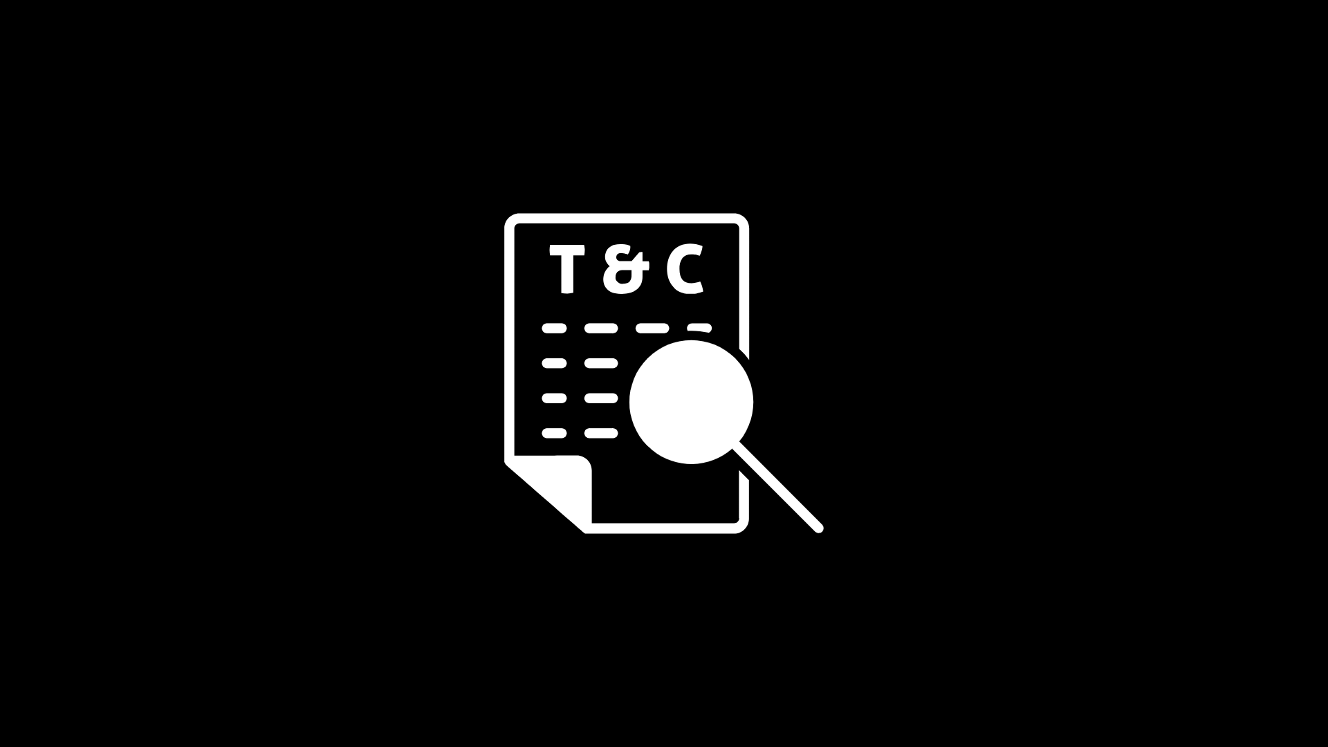 Icon of a receipt with a magnifying glass over it, labeled T&C