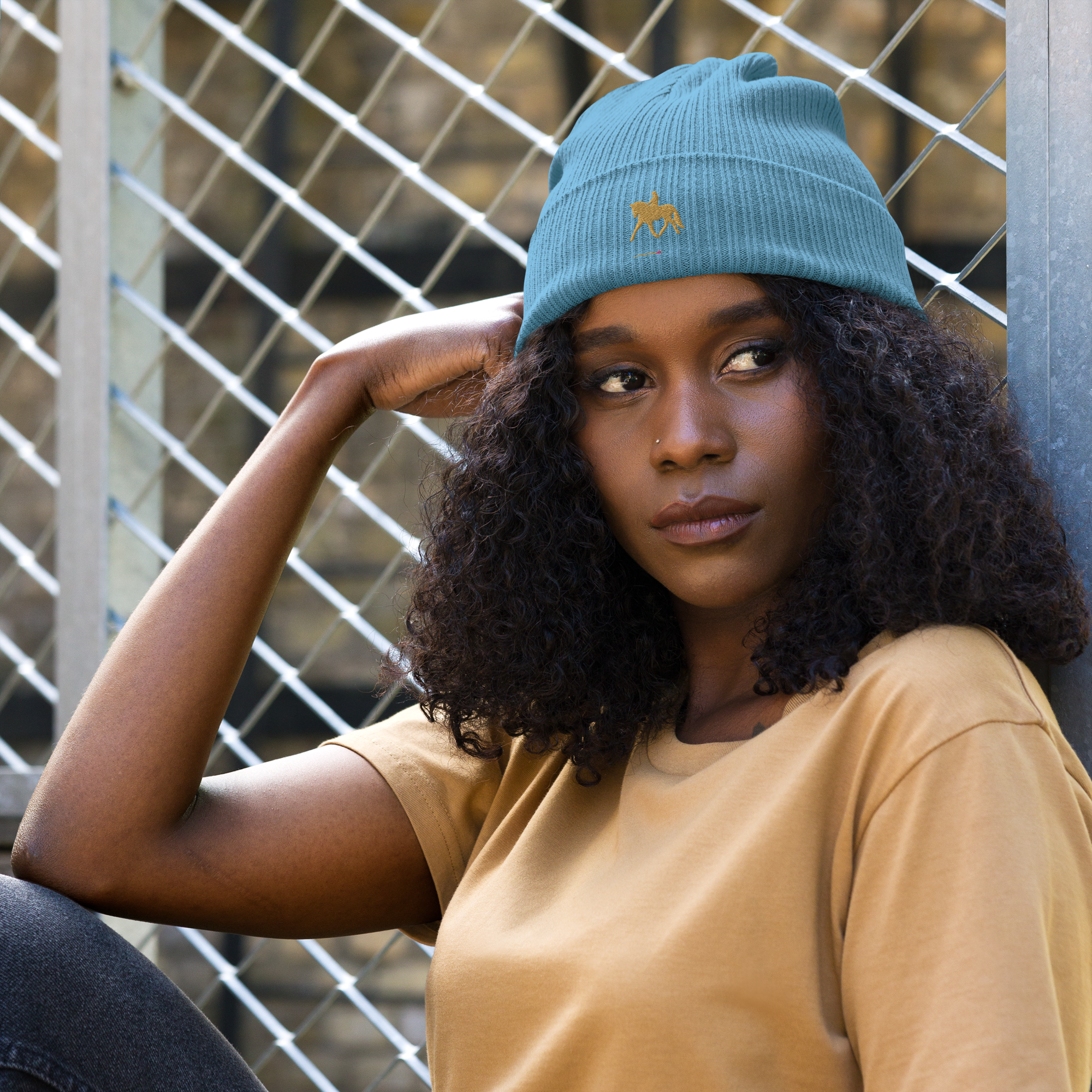 Eco-conscious ribbed beanie