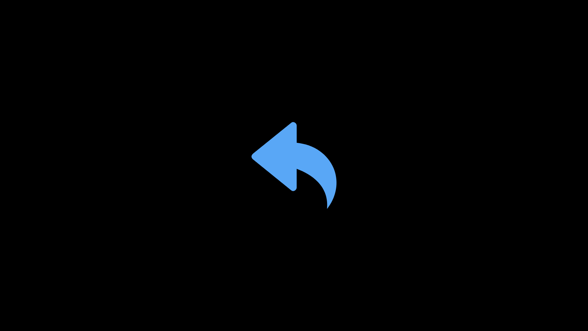 A black circular arrow icon pointing to the left with a blue arrowhead, representing redo or refresh.