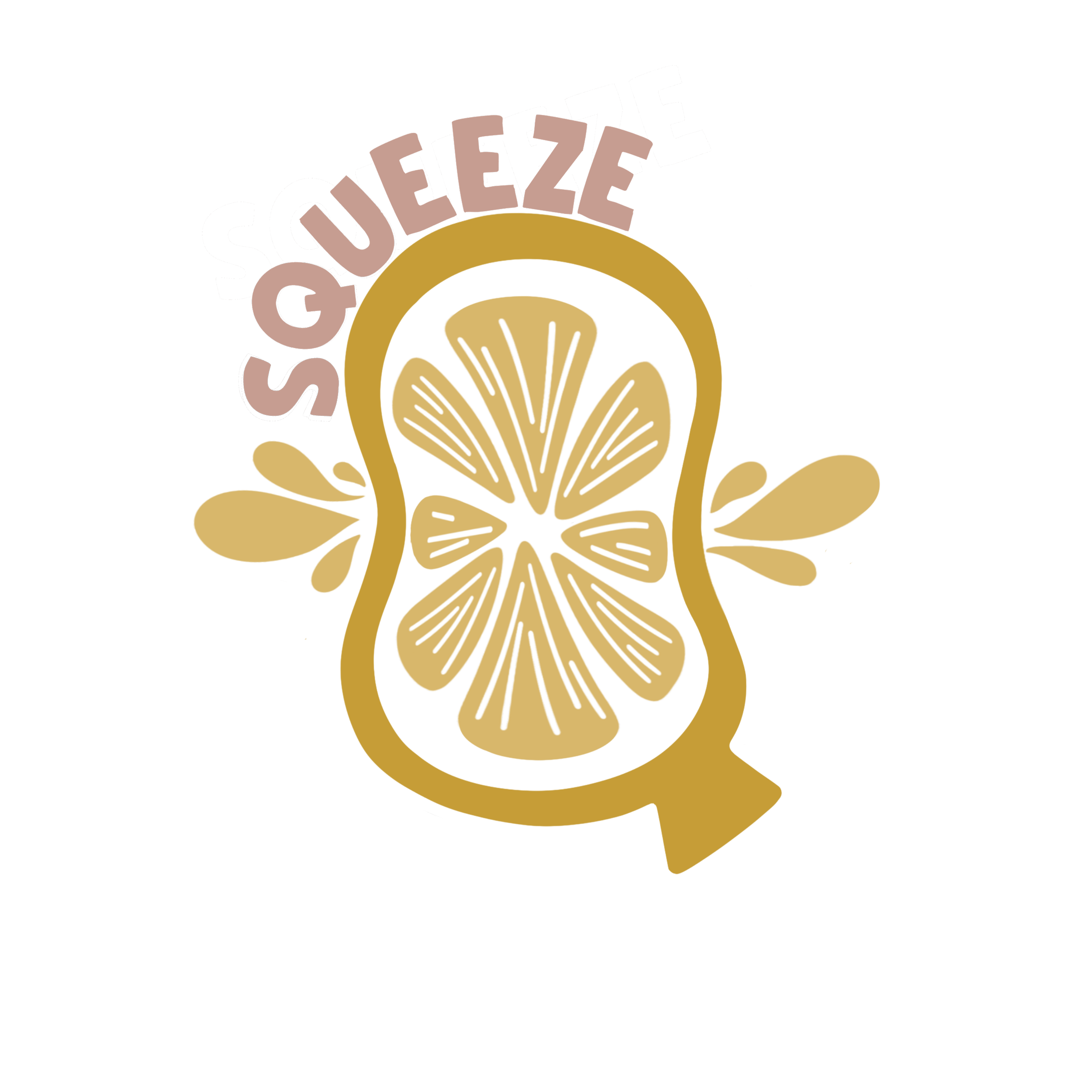 Colorful graphic with stylized text that says 'GUZZEEZ' and a lemon slice with yellow and purple accent colors.