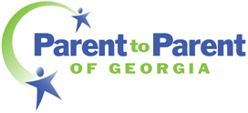 Logo for Parent to Parent of Georgia with stylized human figures around a circular design.