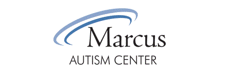 Logo for Marcus Autism Center featuring stylized swoosh and text