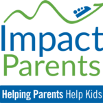 Logo for Impact Parents featuring a stylized mountain, a small cloud, and the words 'Impact Parents' with a tagline 'Helping Parents Help Kids'.