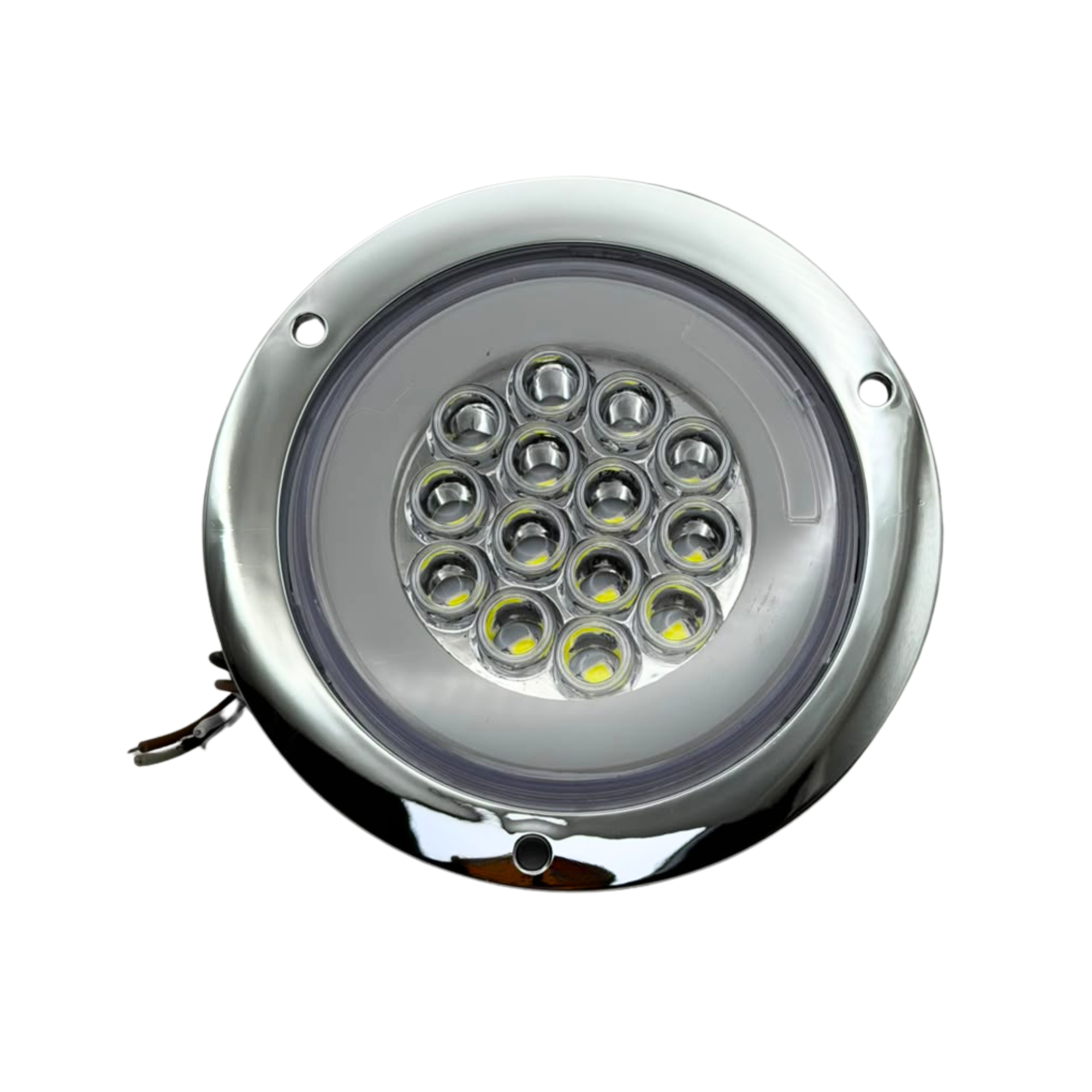 MULT6782 - PLAFÓN REDONDO 14 LED CON ARO DE GEL, BISEL CROMO