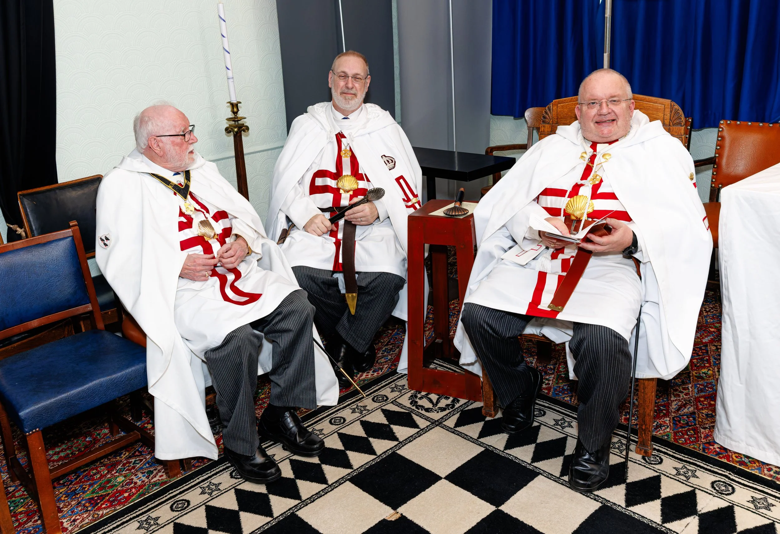 Sir Andrew, Sir Allan & Sir James relaxing just before the start of the meeting