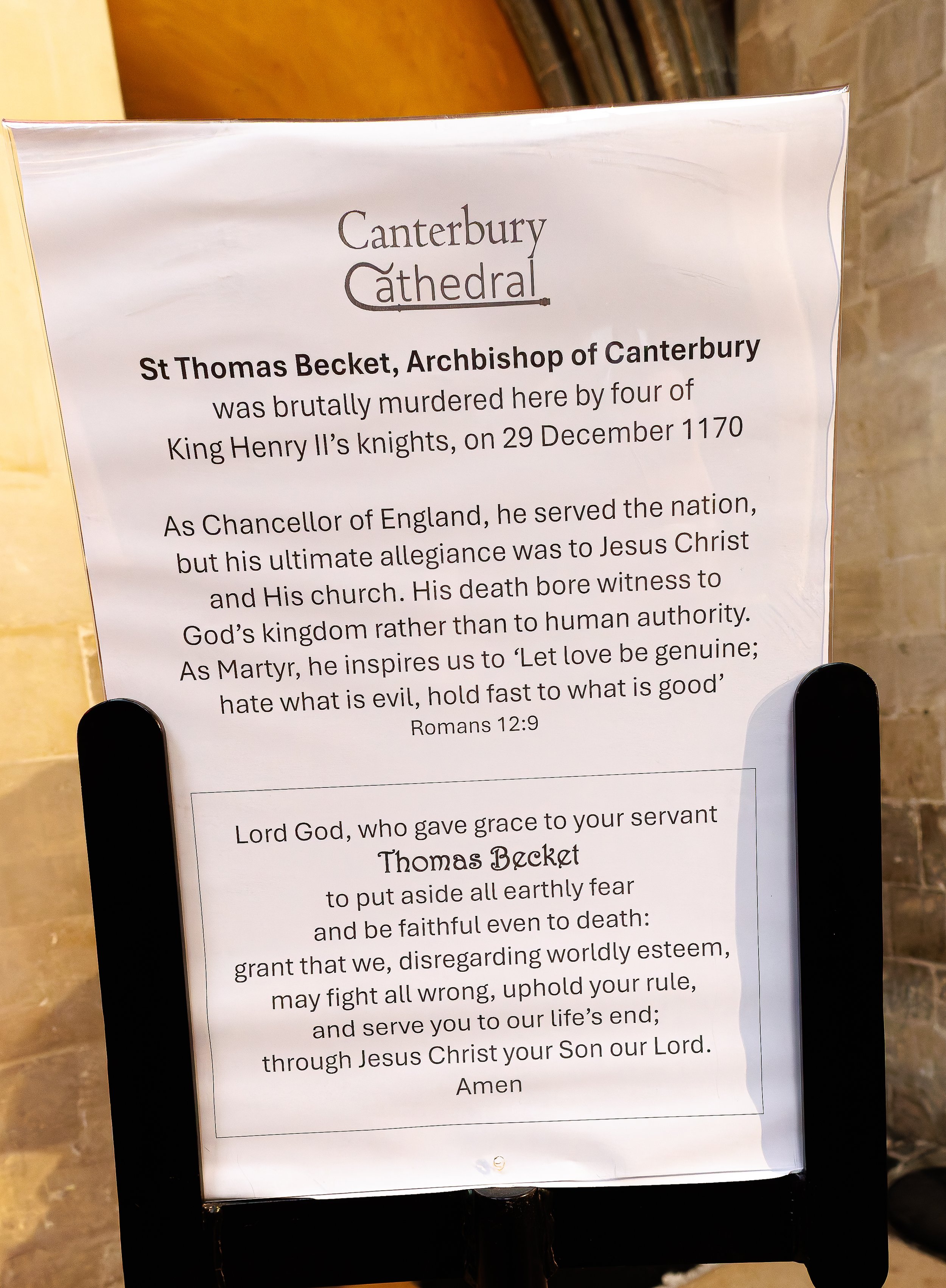 Canterbury Cathedral Interiors 2025   Place where Thomas Becket was assassinated