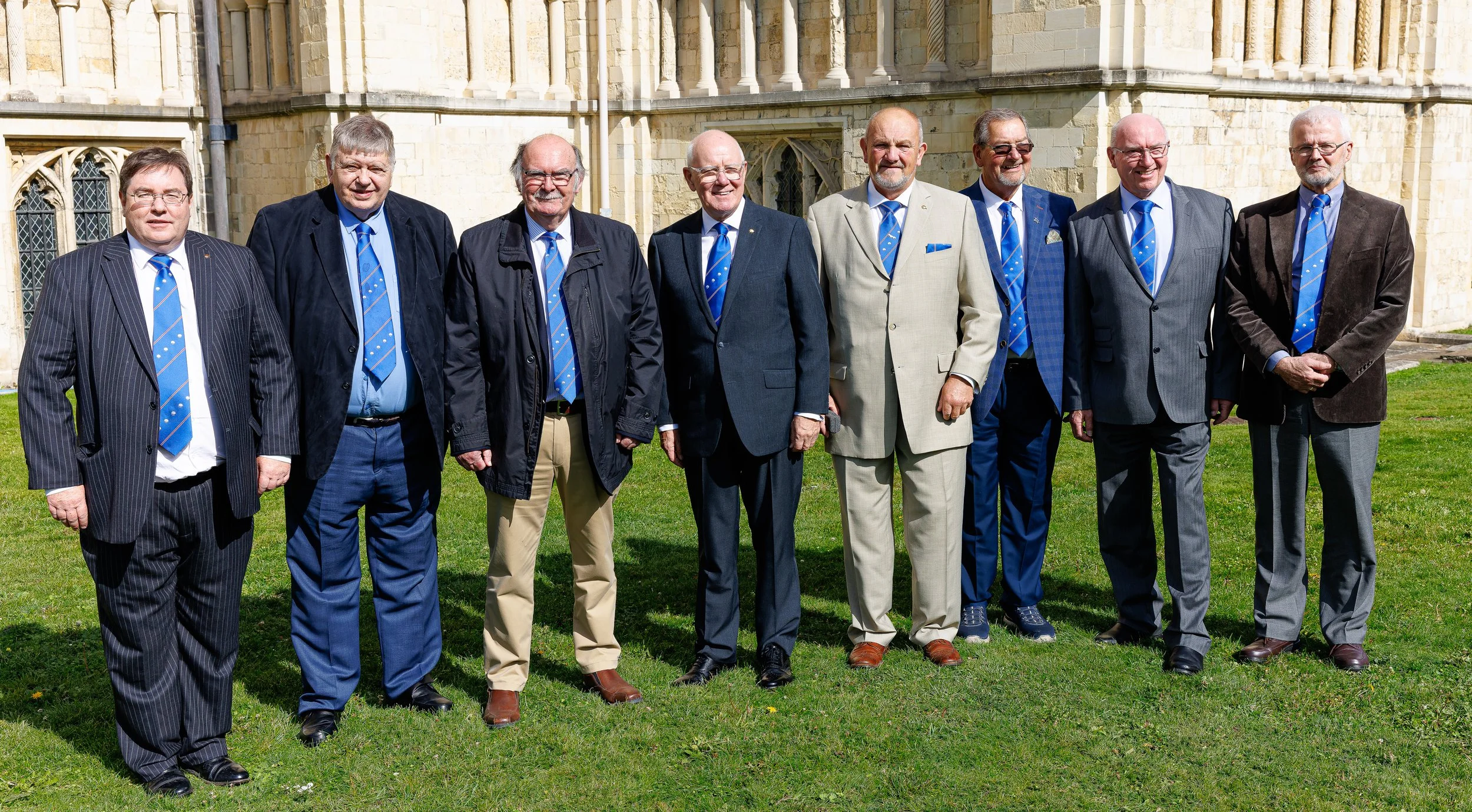 Sir Knights stood outside Canterbury Cathedral during the 2025 Pilgrimage