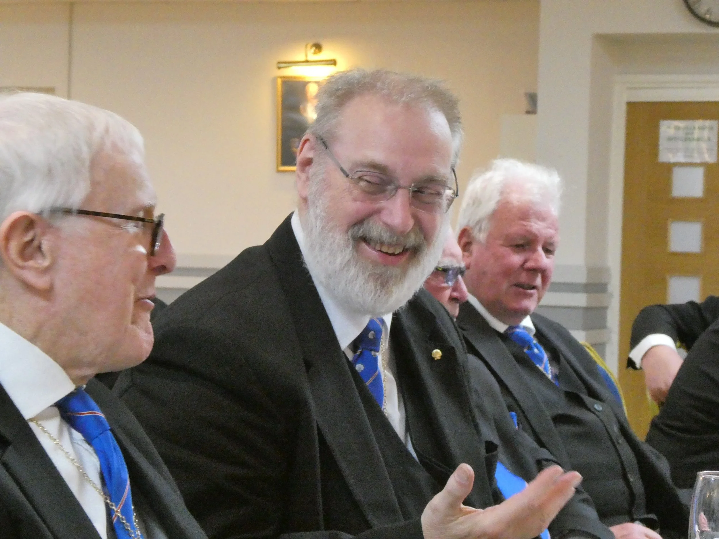 The Rt Worthy Grand Preceptor Sir Andrew of Ghellinge enjoying the friendship of the Order at the Festive Board