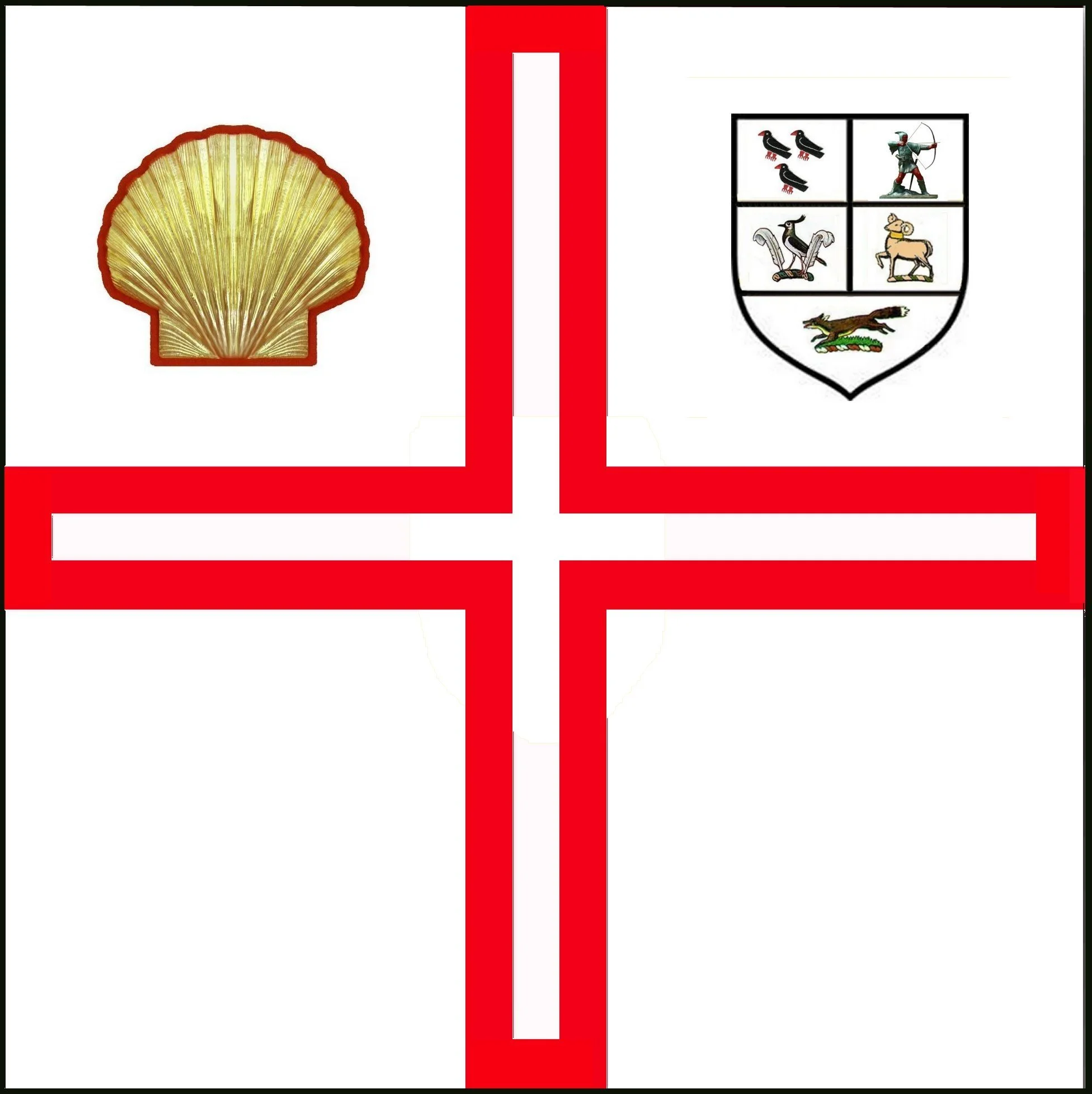 A banner detailing the counties contained within the St Thomas of Acon masonic Province of the East Midlands