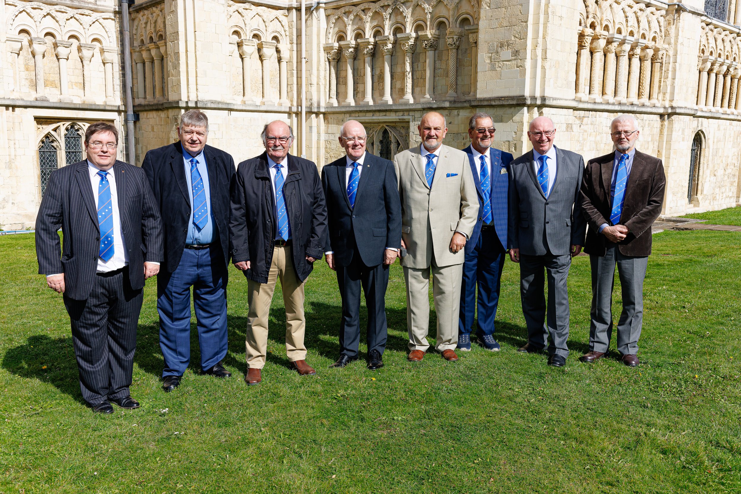 Sir Knights stood outside Canterbury Cathedral during the 2025 Pilgrimage